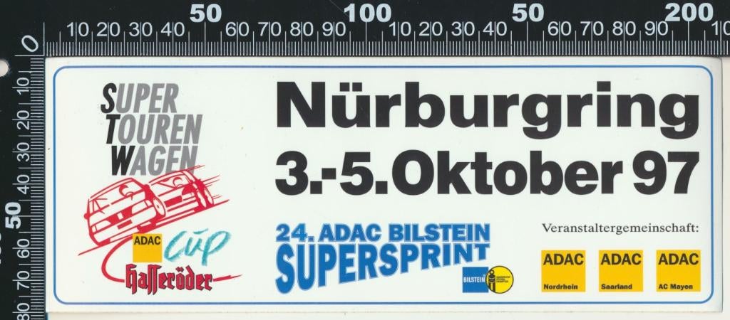 Sticker: Super Touren Wagen Cup 1997 - Nurburgring, Ophalen of Verzenden, Zo goed als nieuw, Auto of Motor