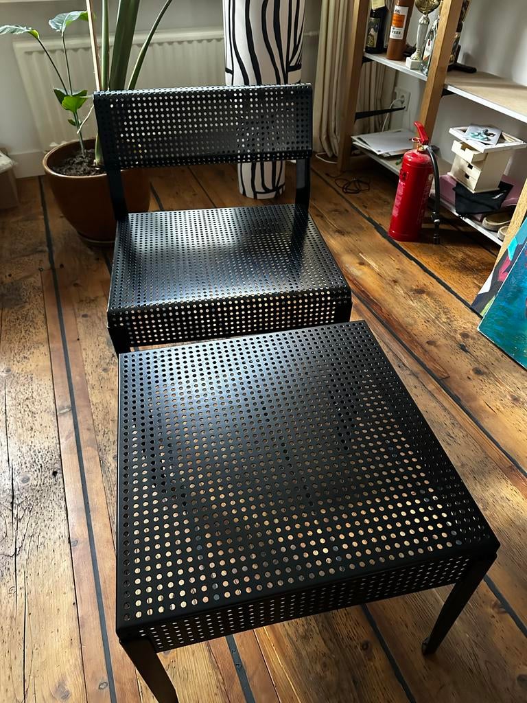 IKEA metal chair and table, Tuin en Terras, Ophalen, Zo goed als nieuw
