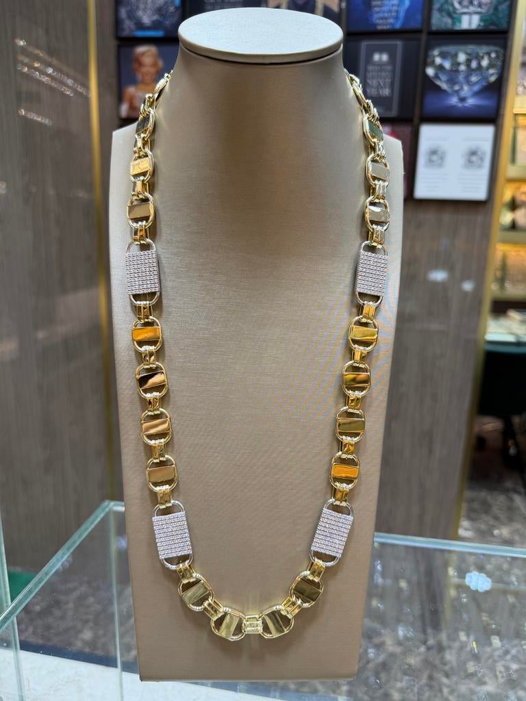 14KT Goud - 100.98 Gram - Ketting - PLATTE MAGNUM