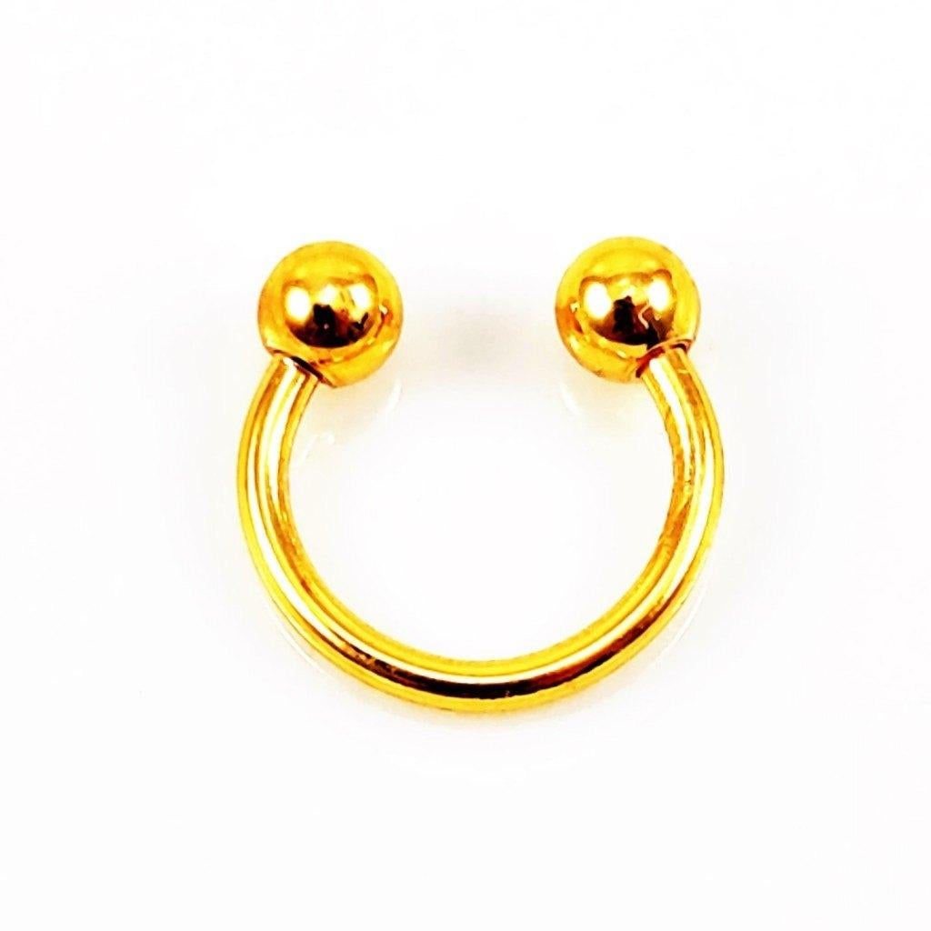 12,5mm x 1,3mm Hoefijzer - Piercing Neus in Goudkleur-RVS, Staal, Birgitta-Gracht 33, 6465 EL Kerkrade, Nederland, Verzenden, Oor- of Traguspiercing
