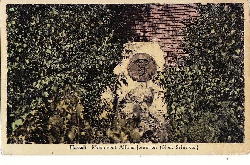 Hasselt (B) Monument Alfons Jeurissen (Ned. Schrijver), Ophalen of Verzenden, 1940 tot 1960, Gelopen, Antwerpen