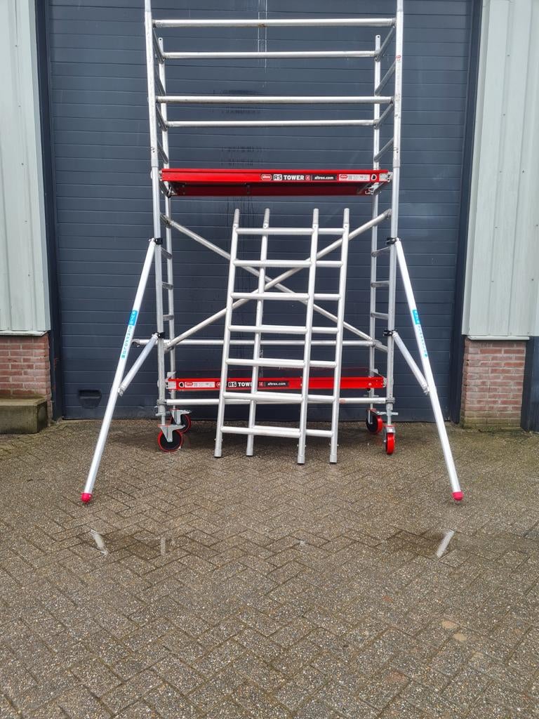 Altrex 1x gebruikte aluminium rolsteiger 6M werkhoogte, Ophalen, Gebruikt, Rolsteiger of Kamersteiger, 5 meter of hoger