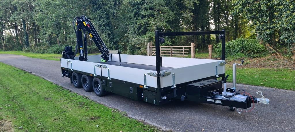 Kuiphuis K12 Plateauwagen met HIAB T-CLX 038-4 Laadkraan, Auto diversen, Aanhangers en Bagagewagens, Ophalen, Nieuw