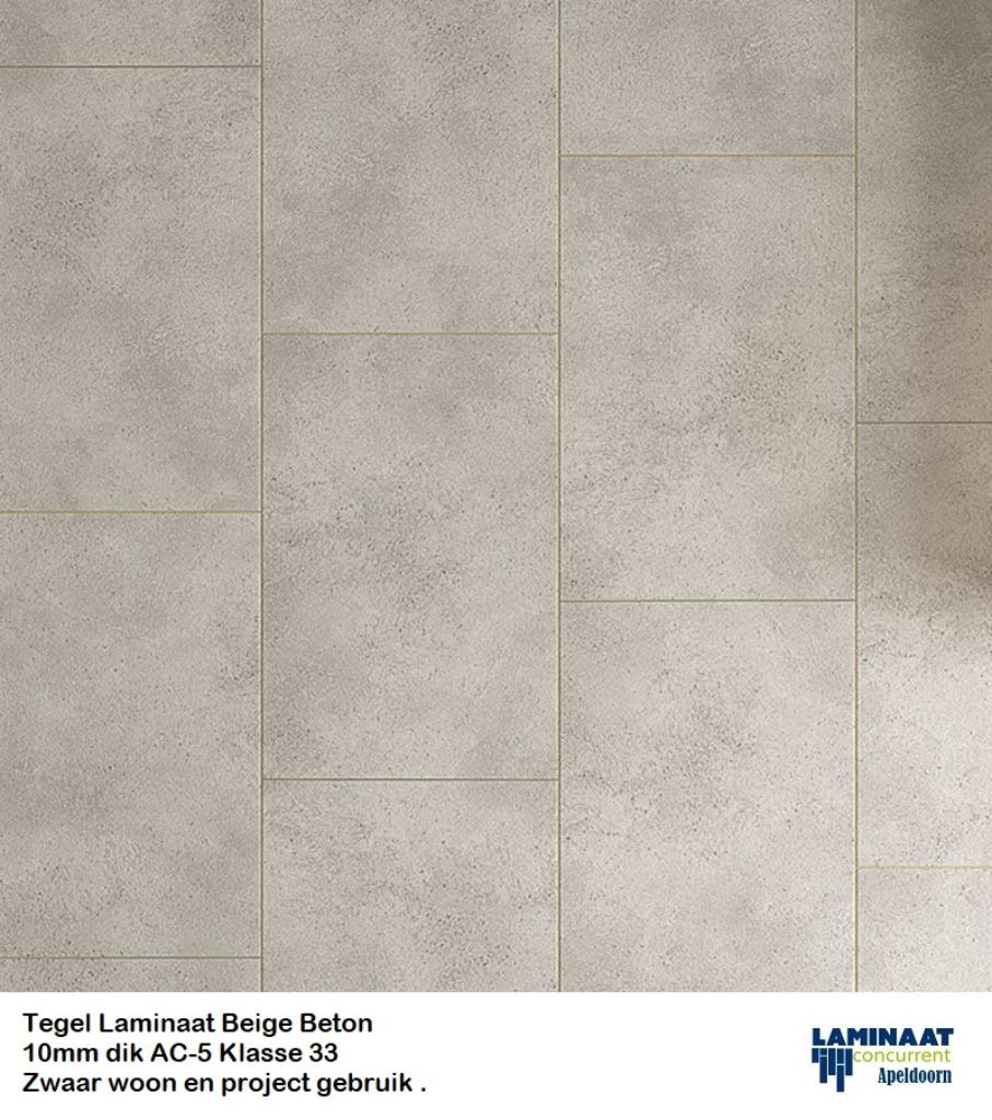 10mm dik Tegel Laminaat Beige Beton Ac-5 Klasse 33, 75 m² of meer, Beige, Nieuw, Ophalen of Verzenden