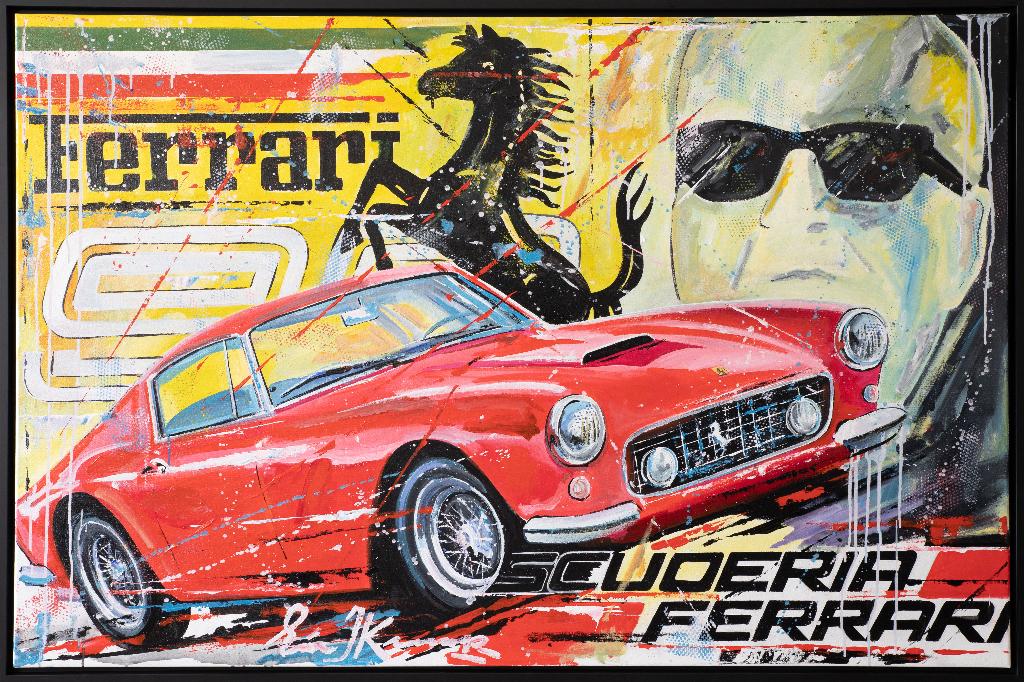 Ferrari 250 schilderij - Eric  Jan Kremer, Verzamelen, Automerken, Motoren en Formule 1, Ophalen, Zo goed als nieuw, Auto's