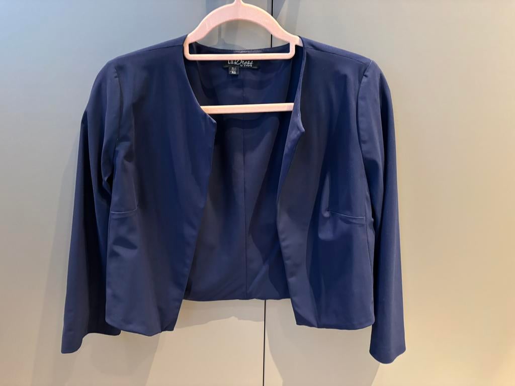 Ladress colbert jasje maat XS donkerblauw zgan, Ophalen of Verzenden, Zo goed als nieuw, Maat 36 (S), Blauw