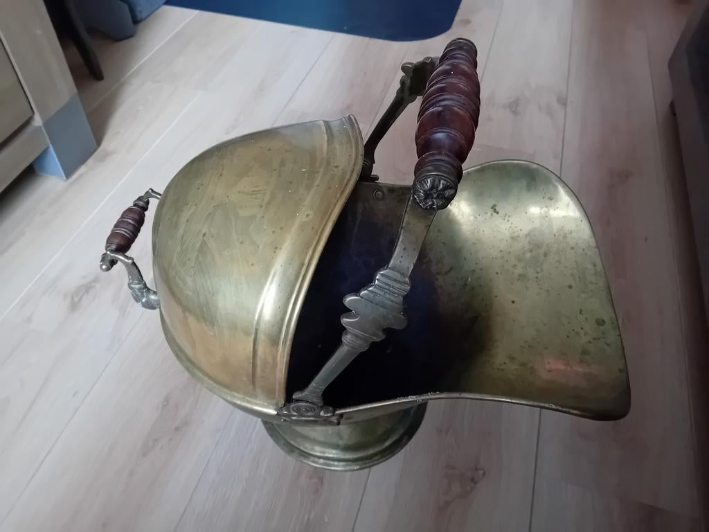 Orginele helm (kolen) kit / houtbak van koper of brons, Antiek en Kunst, Ophalen of Verzenden, Koper