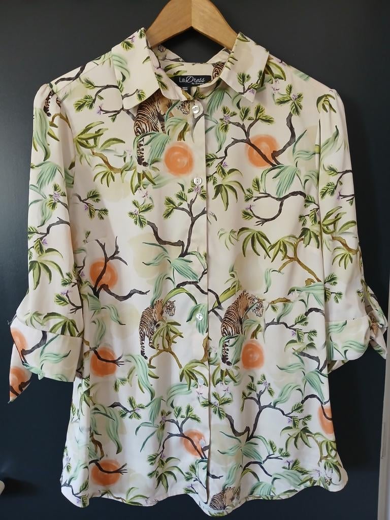 La Dress by Simone Blouse met Tijgerprint en Oranjes, Overige kleuren, Maat 42/44 (L), Ophalen of Verzenden, Zo goed als nieuw