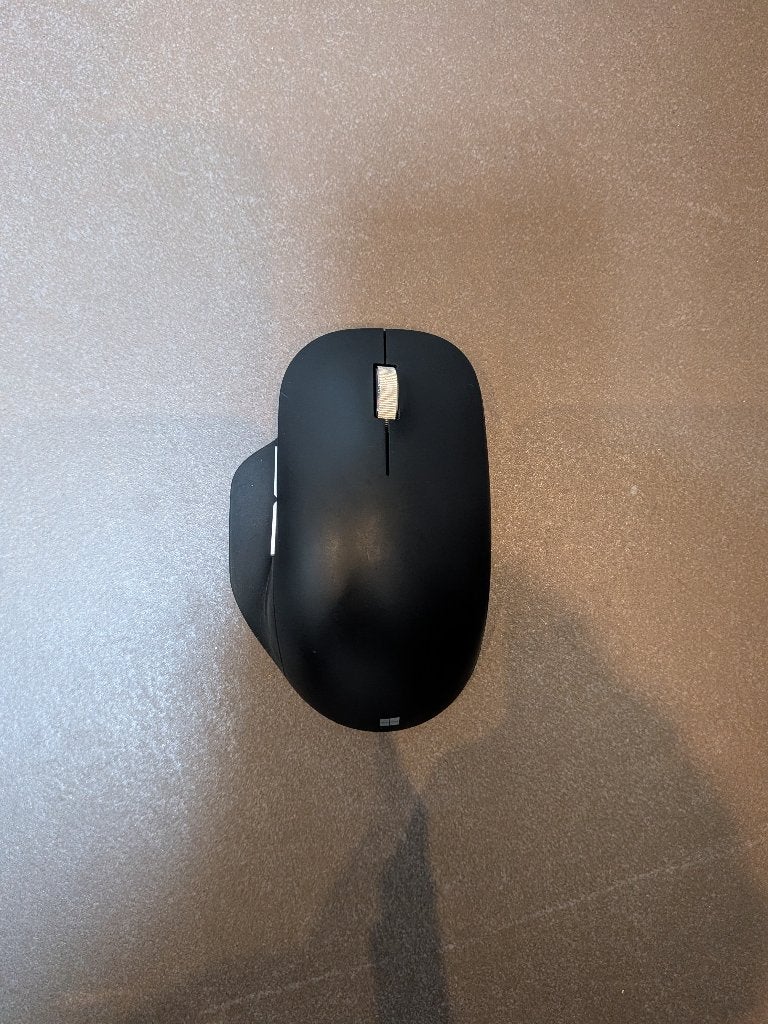 Microsoft Ergonomische Draadloze Muis - Zwart, Computers en Software, Rechtshandig, Muis, Gebruikt, Ergonomisch
