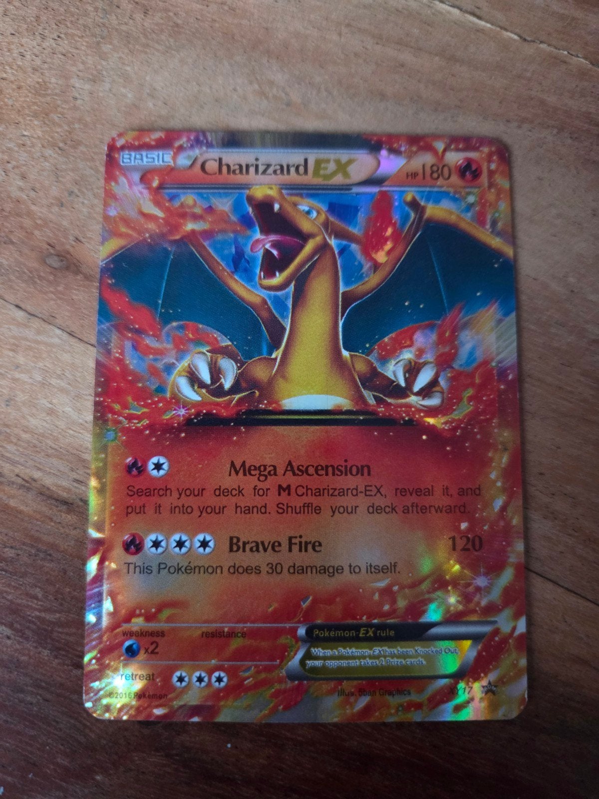 Charizard EX Pokémon Kaart - Full Art Foil, Ophalen of Verzenden, Zo goed als nieuw, Losse kaart, Foil