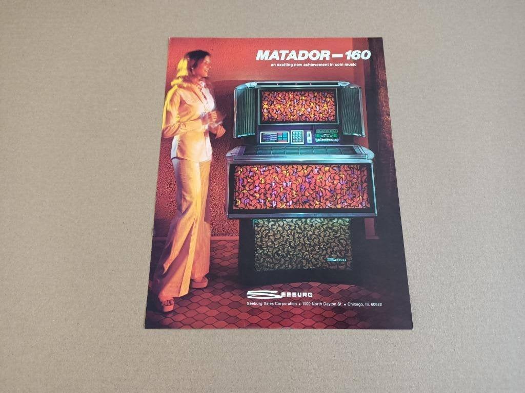 Flyer: Seeburg Matador-160 (1972) jukebox, Verzamelen, Verzenden, Gebruikt, 1950 tot 1960, Seeburg
