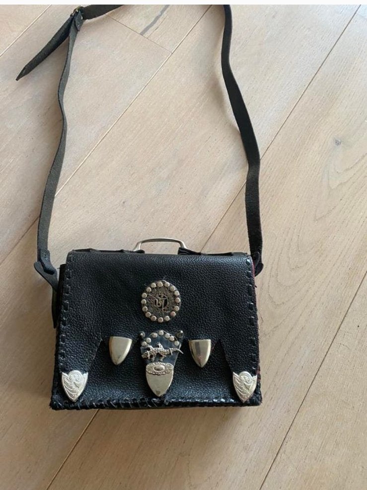 Tas gothic stoer, Ophalen of Verzenden, Zo goed als nieuw, Zwart, Leer