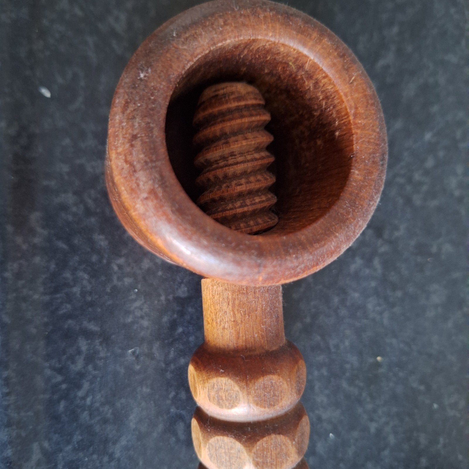 Vintage Houten Notenkraker met Schroefmechanisme, Antiek en Kunst, Ophalen of Verzenden
