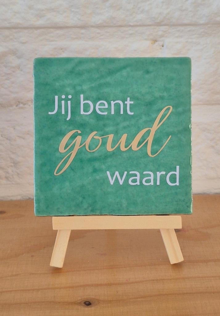 Uniek Moederdag Tegeltje: Jij bent goud waard, Ophalen of Verzenden