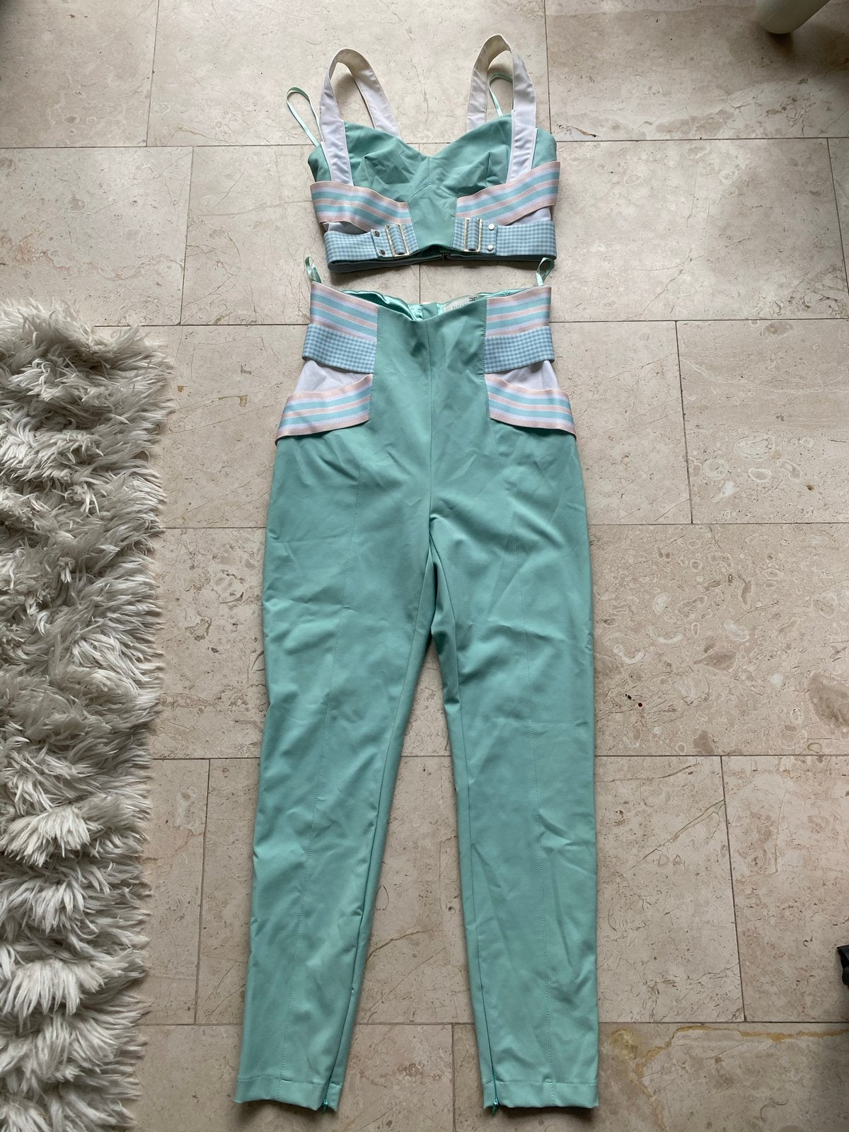 Elisabetta Franchi tweedelige set - mintgroen, Ophalen, Maat 42/44 (L), Zo goed als nieuw, Lang