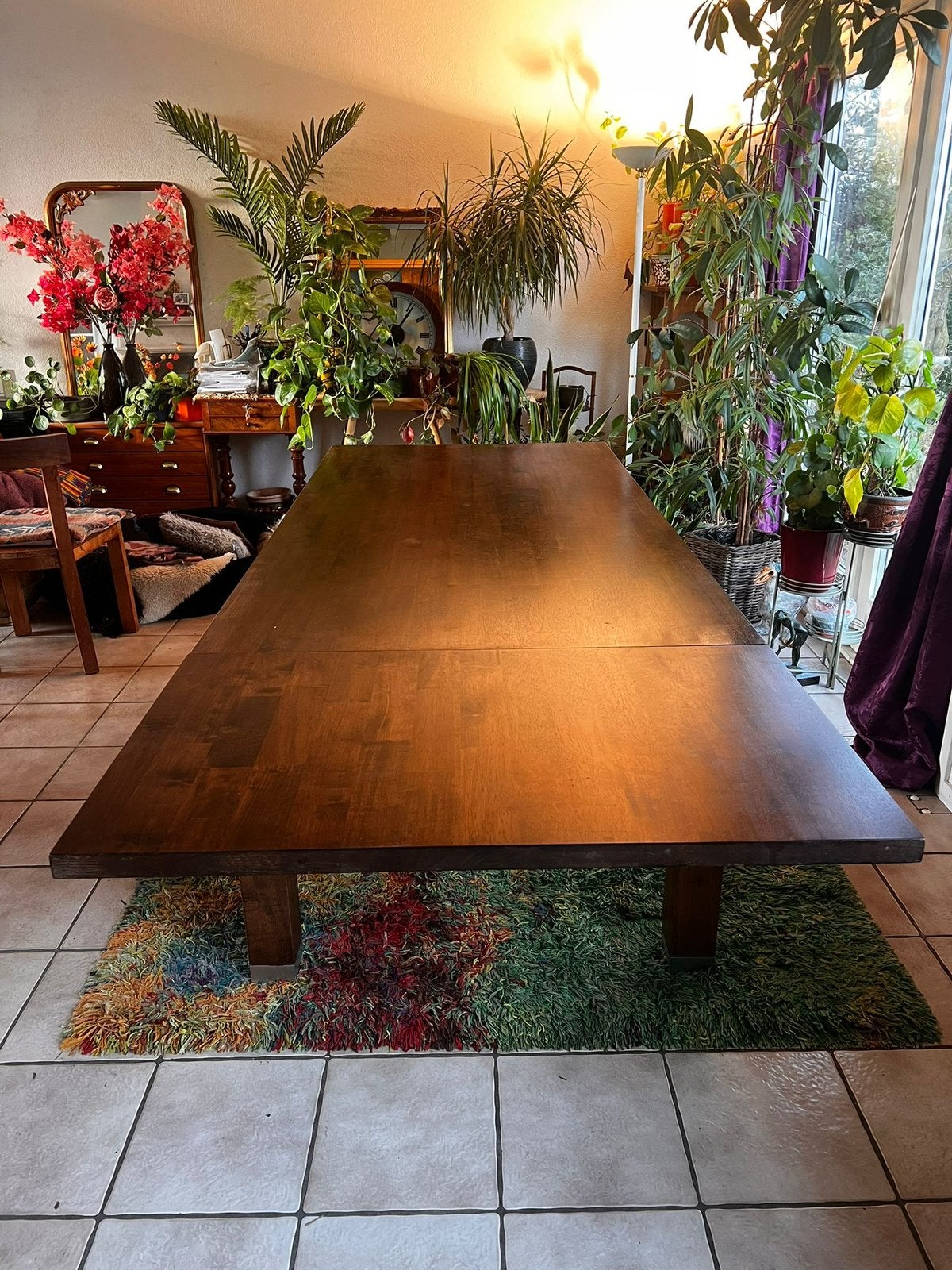 Stoere charmante grote zware eetkamertafel, Huis en Inrichting, Tafels | Eettafels, Ophalen, Gebruikt, 100 tot 150 cm, Eikenhout
