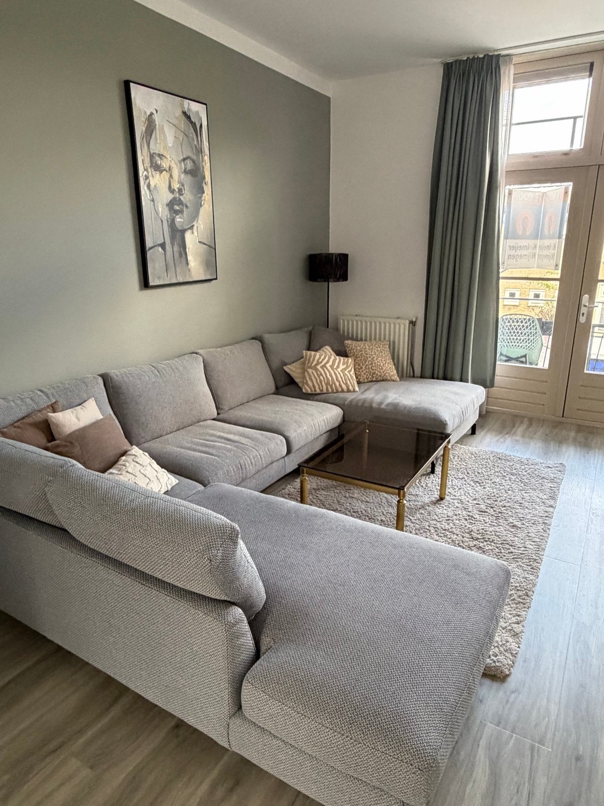 Comfortabele U-bank, Ophalen, Zo goed als nieuw, Stof