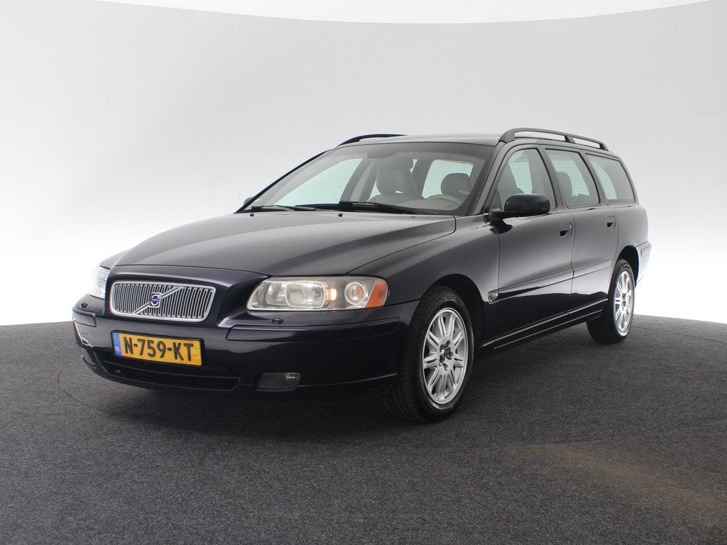 Volvo V70 2.4 Edition LPG-G3 Automaat, CH-Auto (bj 2007), Auto's, Volvo, Beige, Blauw, Leder en Stof, Parkeersensor