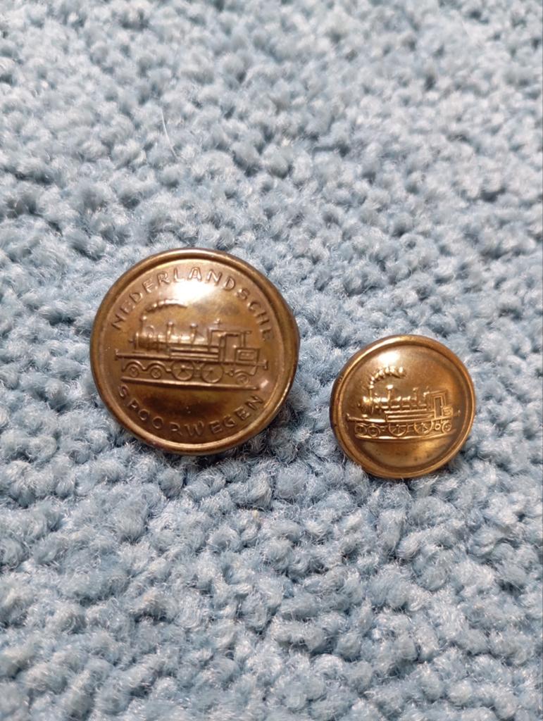 Vintage Knopen Uniform Spoor wegen zeldzaam NL, Ophalen of Verzenden, Zo goed als nieuw, Trein, Overige typen