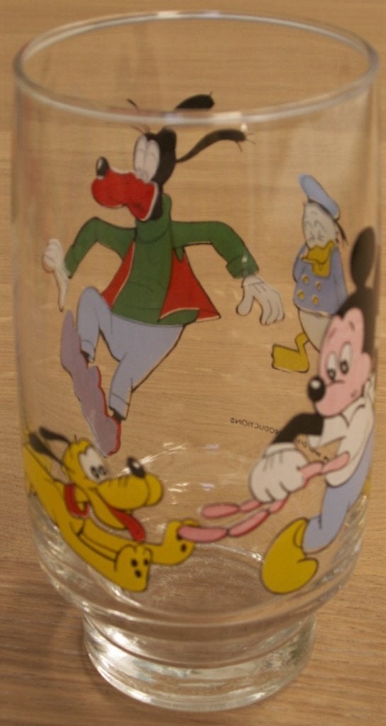 Disney glas Met Mickey, Donald, Goofy en Pluto, Ophalen of Verzenden, Nieuw, Bierglas