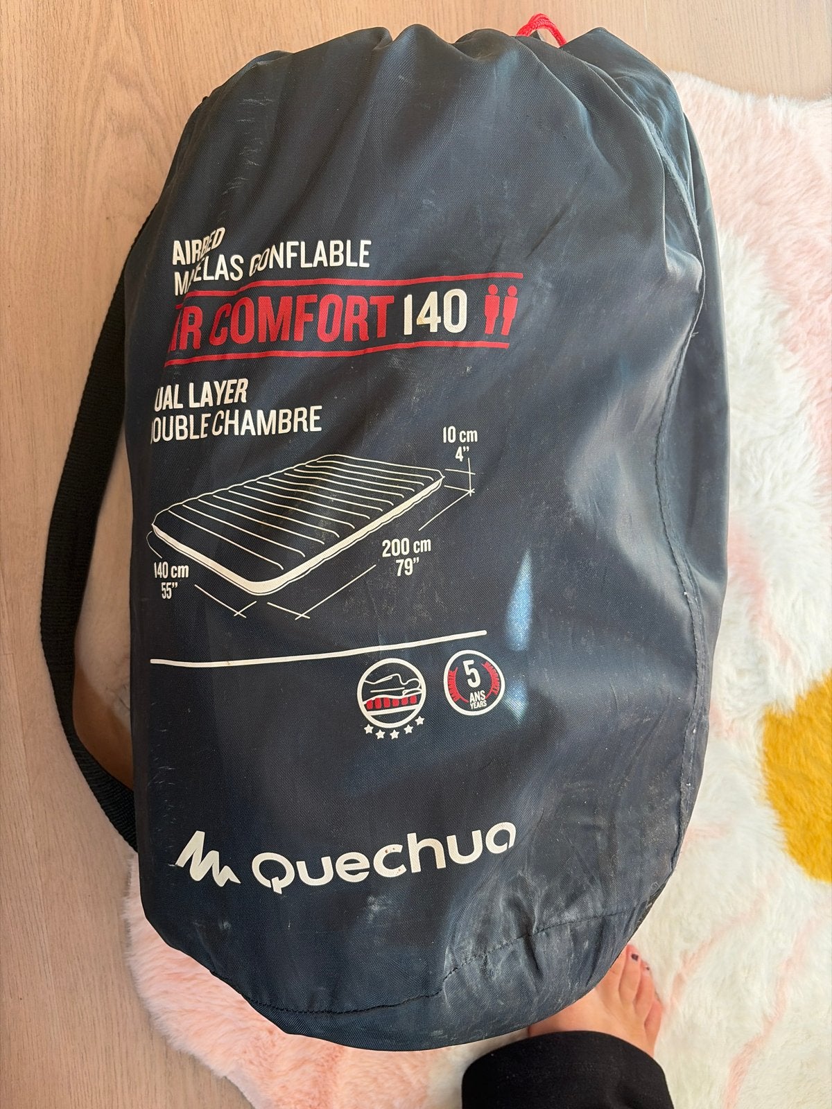 Quechua Air Comfort 140 2-persoons luchtbed, Caravans en Kamperen, Ophalen of Verzenden, Gebruikt, 2-persoons