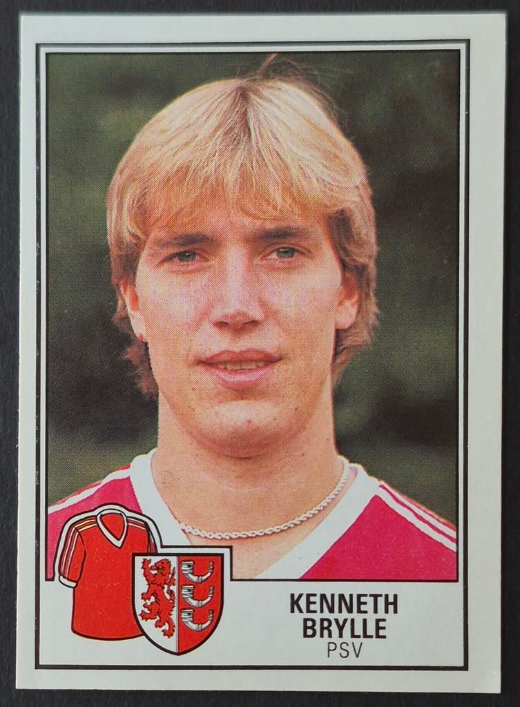 Panini sticker Kenneth Brylle - PSV, 1984/1985., Ophalen of Verzenden, Zo goed als nieuw, PSV, Poster, Plaatje of Sticker