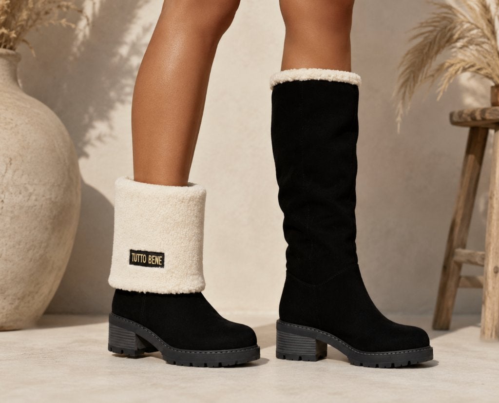 Tuto Bene Teddy omslag Boot Laars Zwart Maat 37, Hoge laarzen, Zwart, Nieuw, Ophalen of Verzenden