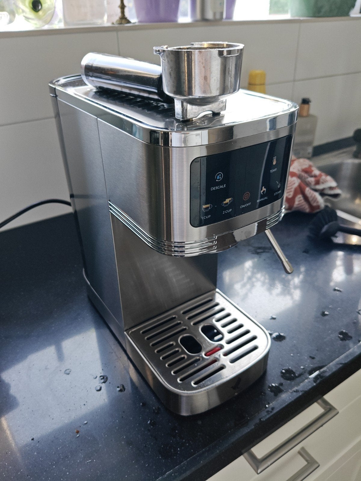 Novoware espresso piston machine met stoompijpje zgan, Espresso apparaat, Gemalen koffie, Ophalen of Verzenden, Zo goed als nieuw