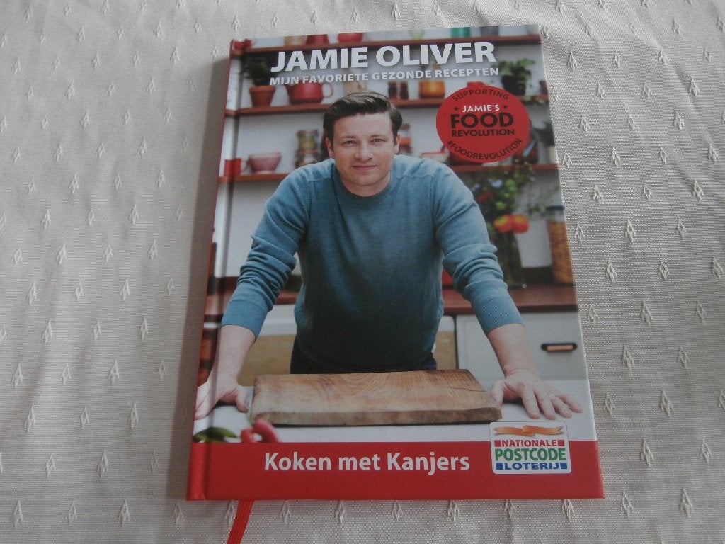 Kookboek Jamie Oliver gezond recepten Jamies postcodeloterij, Ophalen of Verzenden, Zo goed als nieuw, Jamie Oliver, Overige gebieden