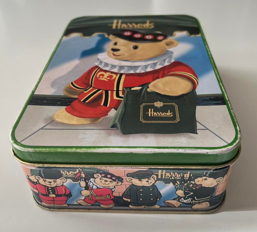Vintage blik   Harrods-koekjes met het beeld van merkberen, Ophalen of Verzenden, Zo goed als nieuw, Overige