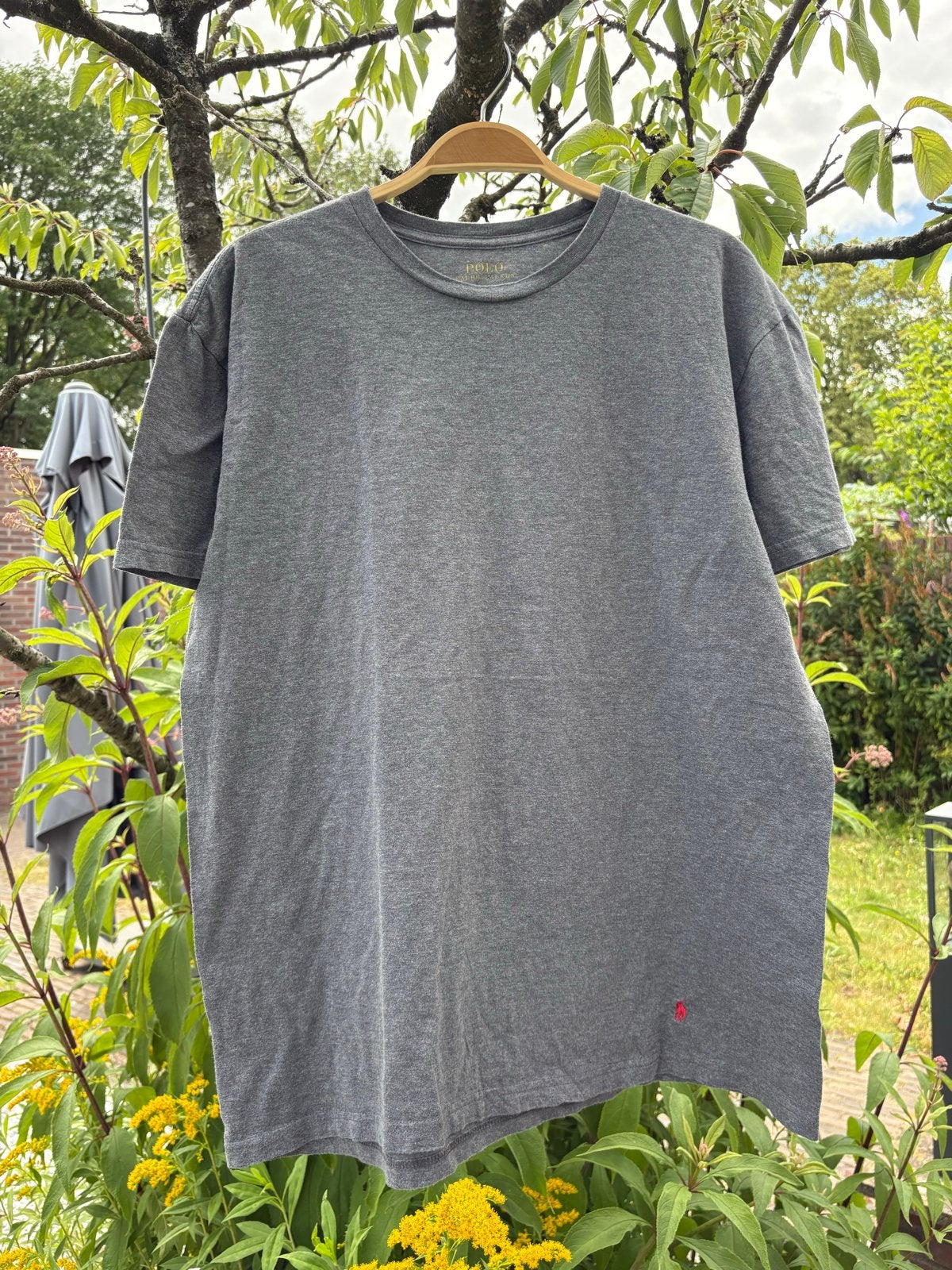 Polo Ralph Lauren T-shirt L gemêleerd grijs, Ophalen of Verzenden, Zo goed als nieuw, Maat 52/54 (L), Grijs