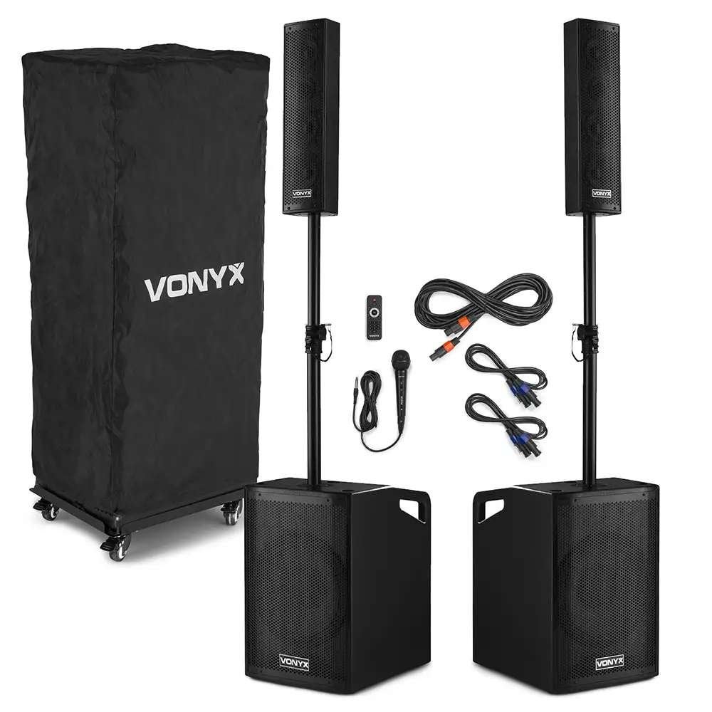 Vonyx VX1050BT PA Speakerset met Bluetooth en Microfoon, Speakerset, Bluetooth, Refurbished, Ophalen