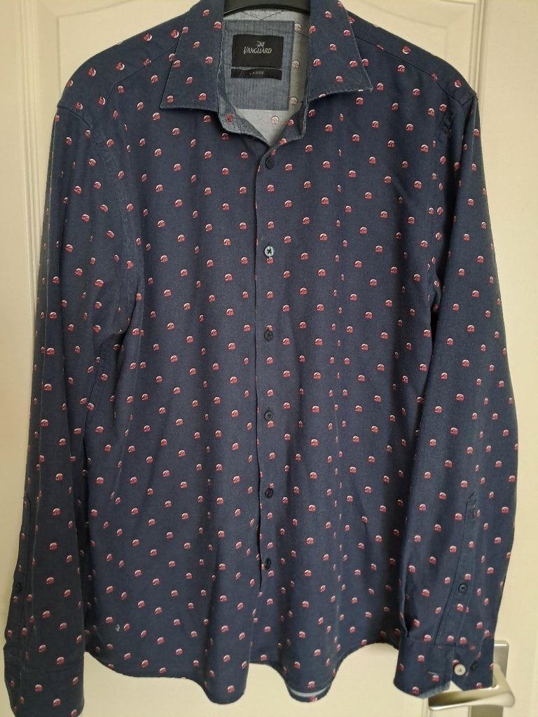 Overhemd Blouse Vanguard Kleur : Blauw Maat : L, Meerkleurig, Ophalen of Verzenden, Zo goed als nieuw, Halswijdte 41/42 (L)