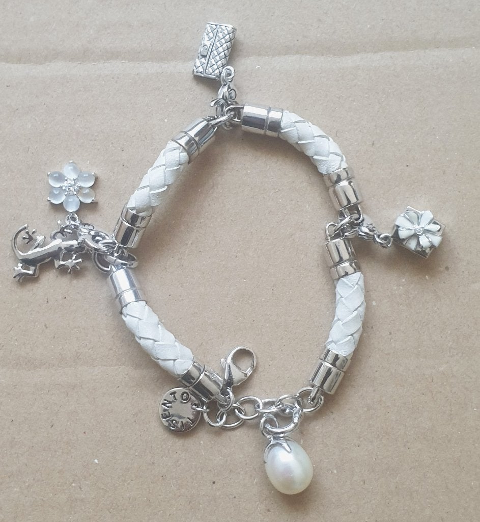 Ti Sento armband met bedels, Met bedels of kralen, Ophalen of Verzenden, Zo goed als nieuw, Zilver