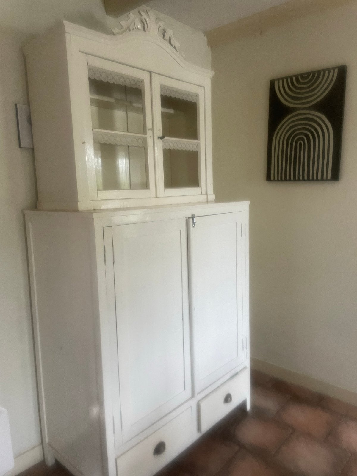 witte buffetkast, Huis en Inrichting, Kasten | Buffetkasten, Ophalen, 25 tot 50 cm, 200 cm of meer