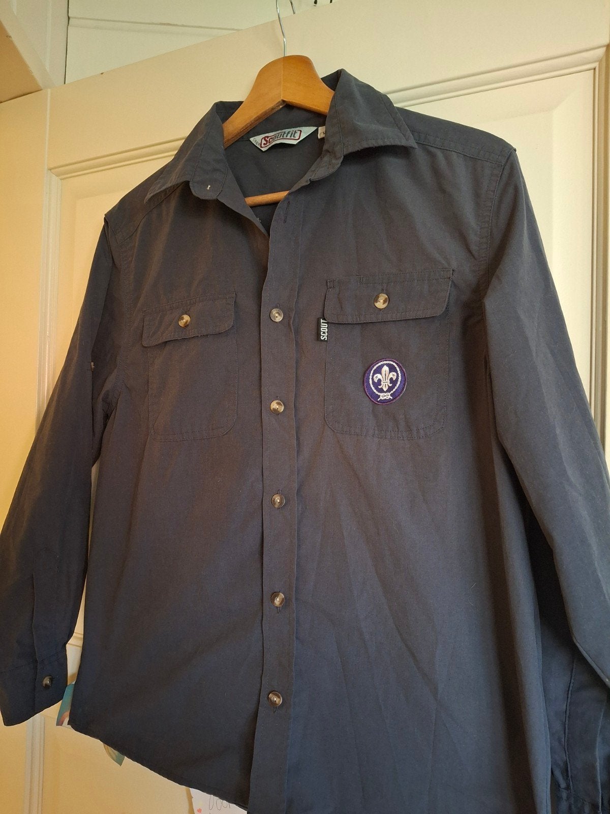 Scouting blouse blauw, waterscouts. Maat 158, Jongen of Meisje, Overhemd of Blouse, Ophalen of Verzenden, Zo goed als nieuw