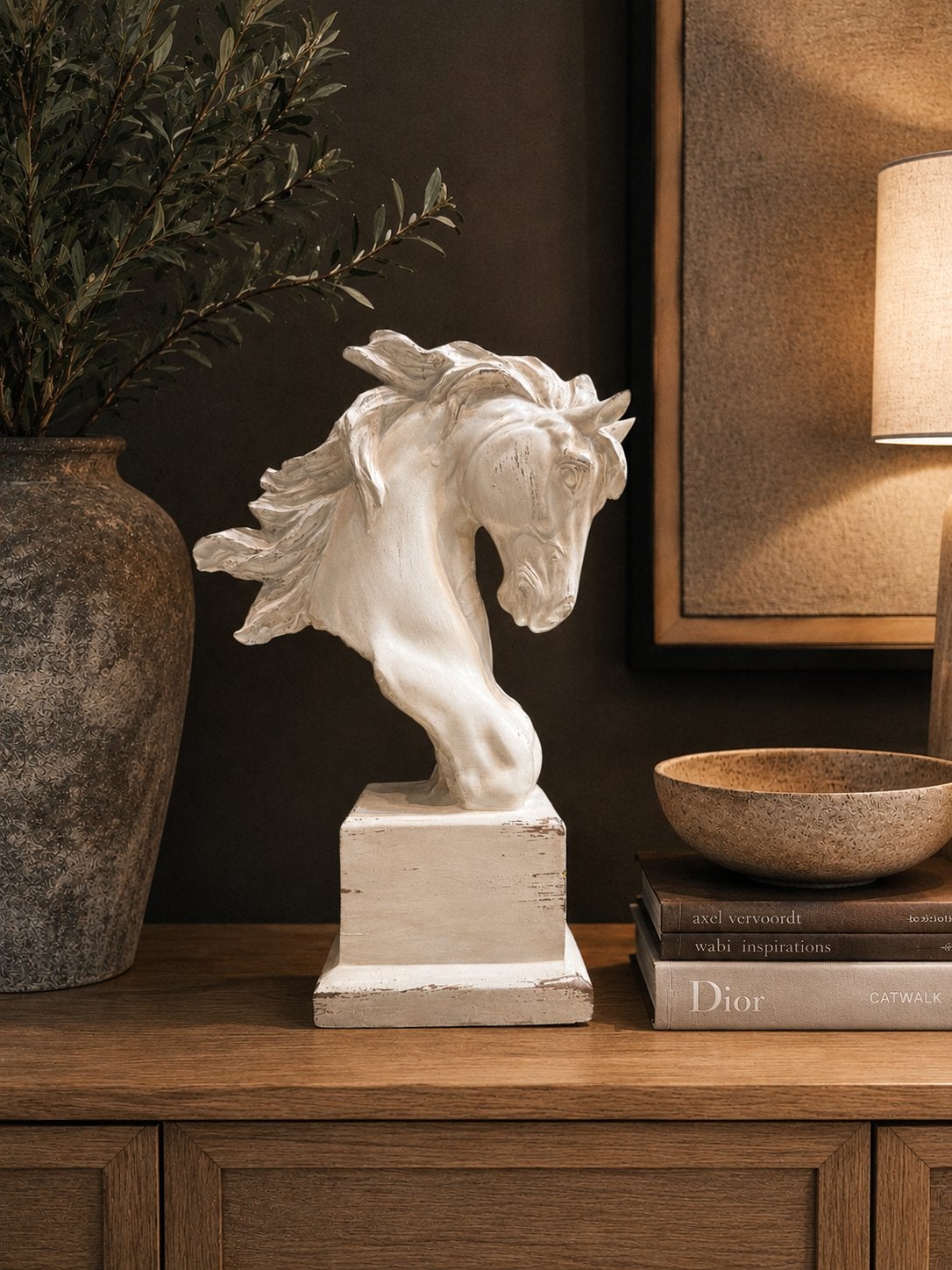 Baroque Beeld Paardenhoofd - 38cm Hoog, Verzenden, Zoogdier, 20 - 50 cm, Beeld