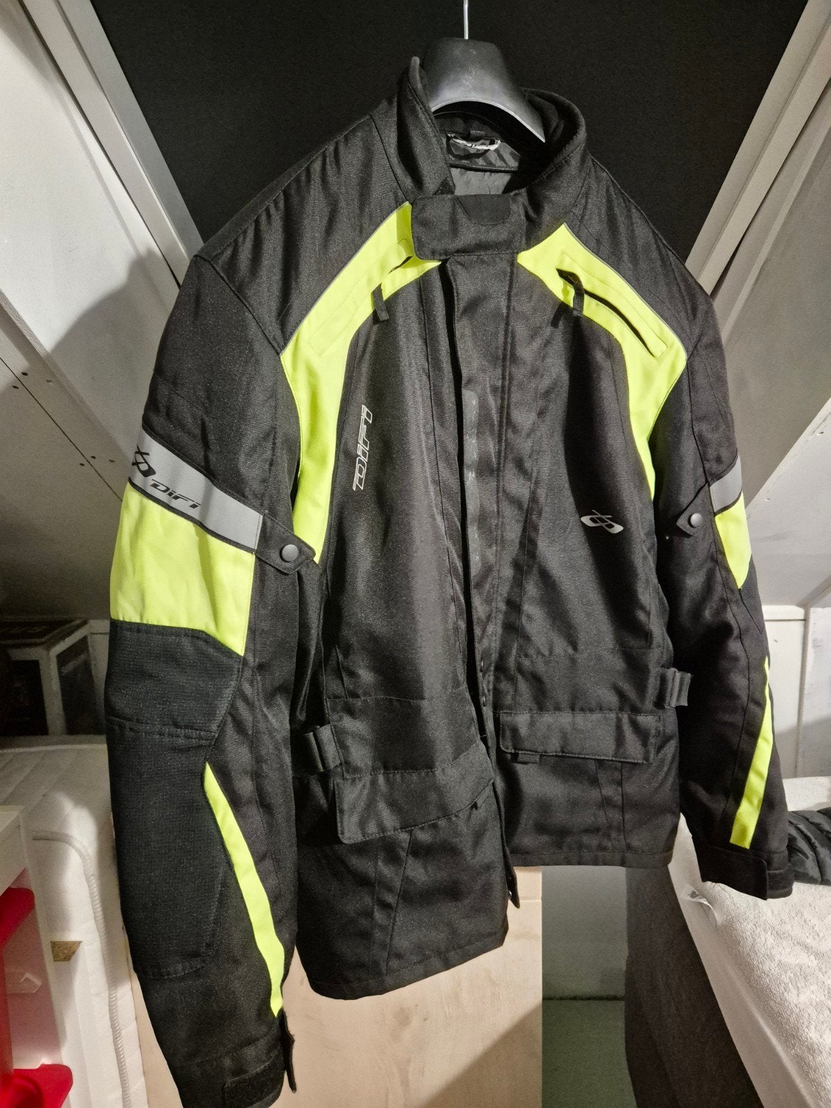 Difi motorjas XXL - Zwart met neon geel, Motoren, Kleding | Motorkleding, Ophalen of Verzenden, Tweedehands, Jas | textiel, Difi