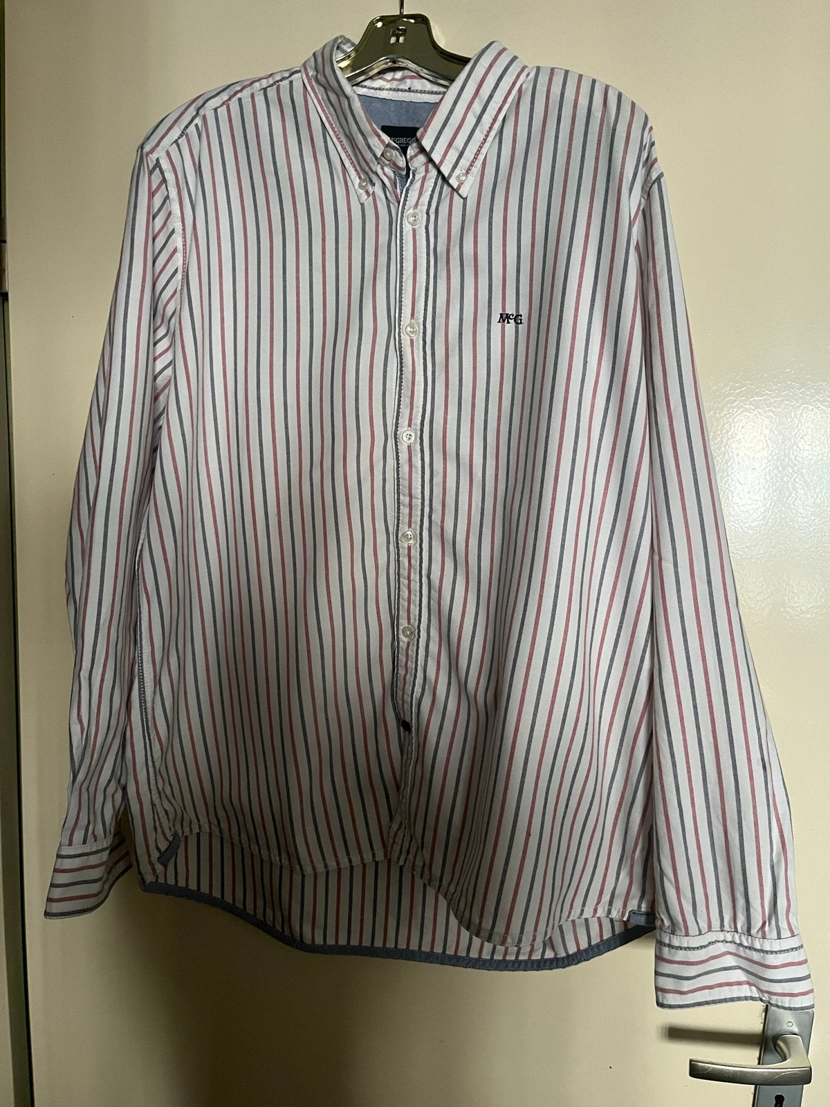McGregor gestreept overhemd - maat XL, Ophalen of Verzenden, Zo goed als nieuw, Wit, Halswijdte 43/44 (XL)