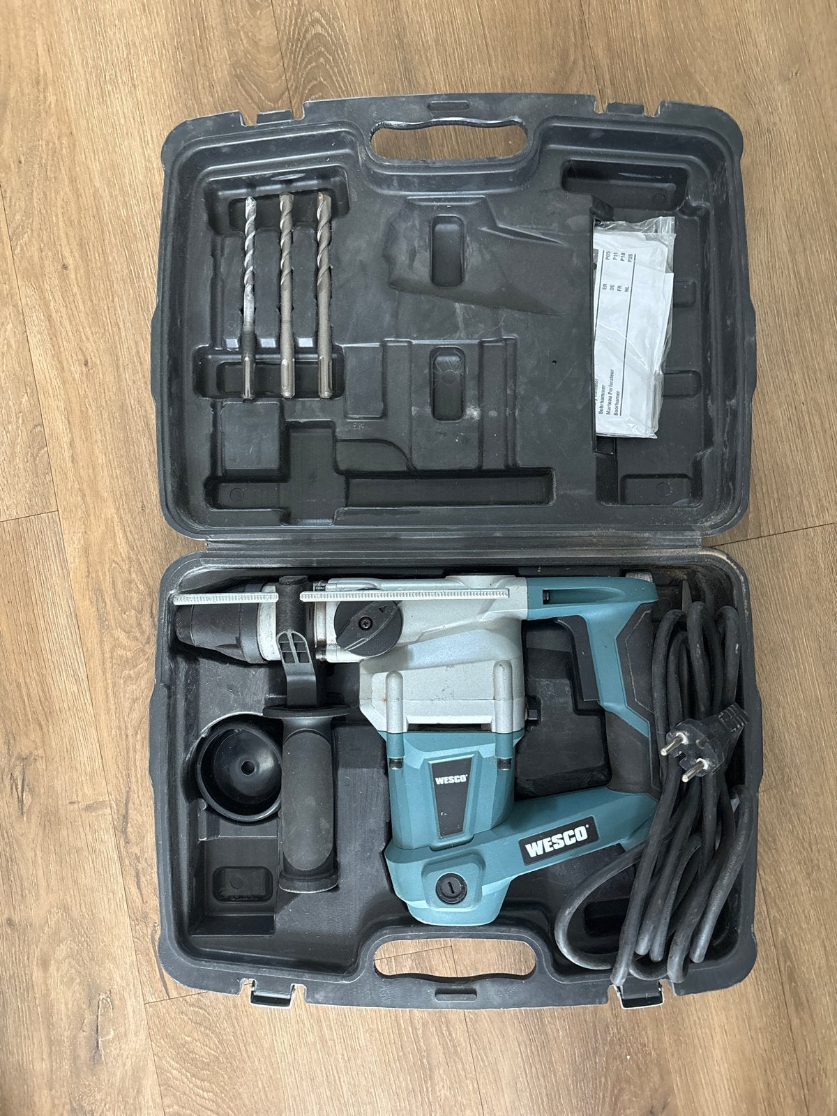 Wesco Boorhamer met koffer en boren, Doe-het-zelf en Verbouw, Gereedschap | Boormachines, Ophalen, Boor- en/of Breekhamer, Klopboormechanisme