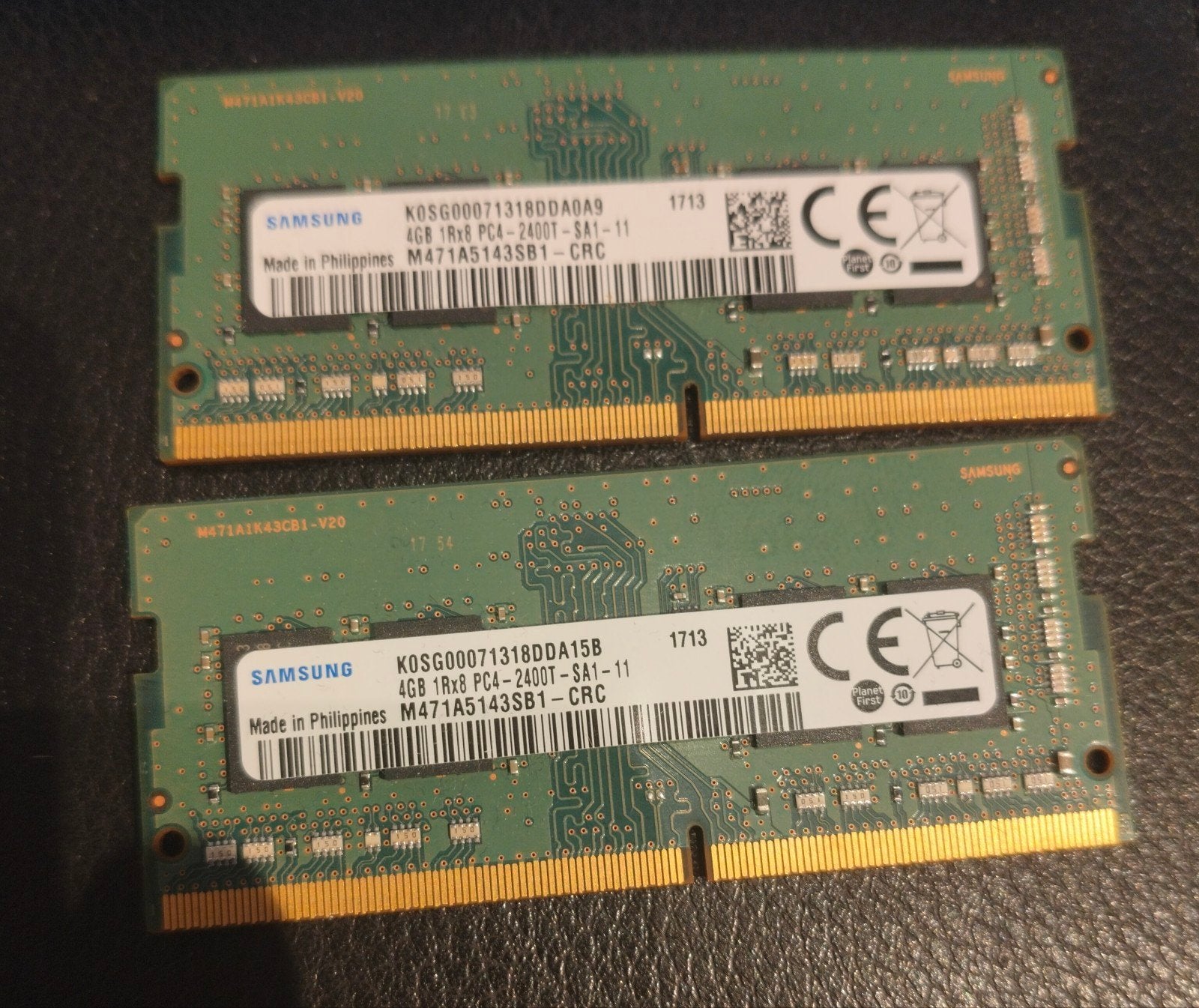 Samsung 2 x 4gb ddr4 Sodimm 2400, Gebruikt, DDR4, 8 GB, Ophalen of Verzenden