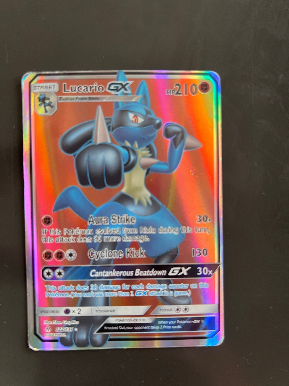 Lucario GX Pokémon kaart (Full Art, Foil), Hobby en Vrije tijd, Verzamelkaartspellen | Pokémon, Ophalen of Verzenden, Zo goed als nieuw