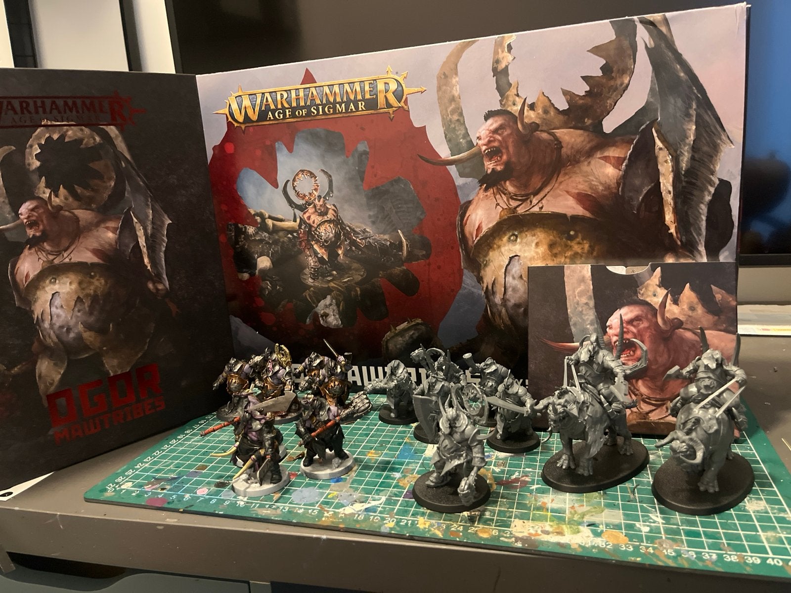 Warhammer Age of Sigmar Oger Mawtribes (deels geverfd), Hobby en Vrije tijd, Wargaming, Gebruikt, Figuurtje(s), Warhammer, Ophalen of Verzenden