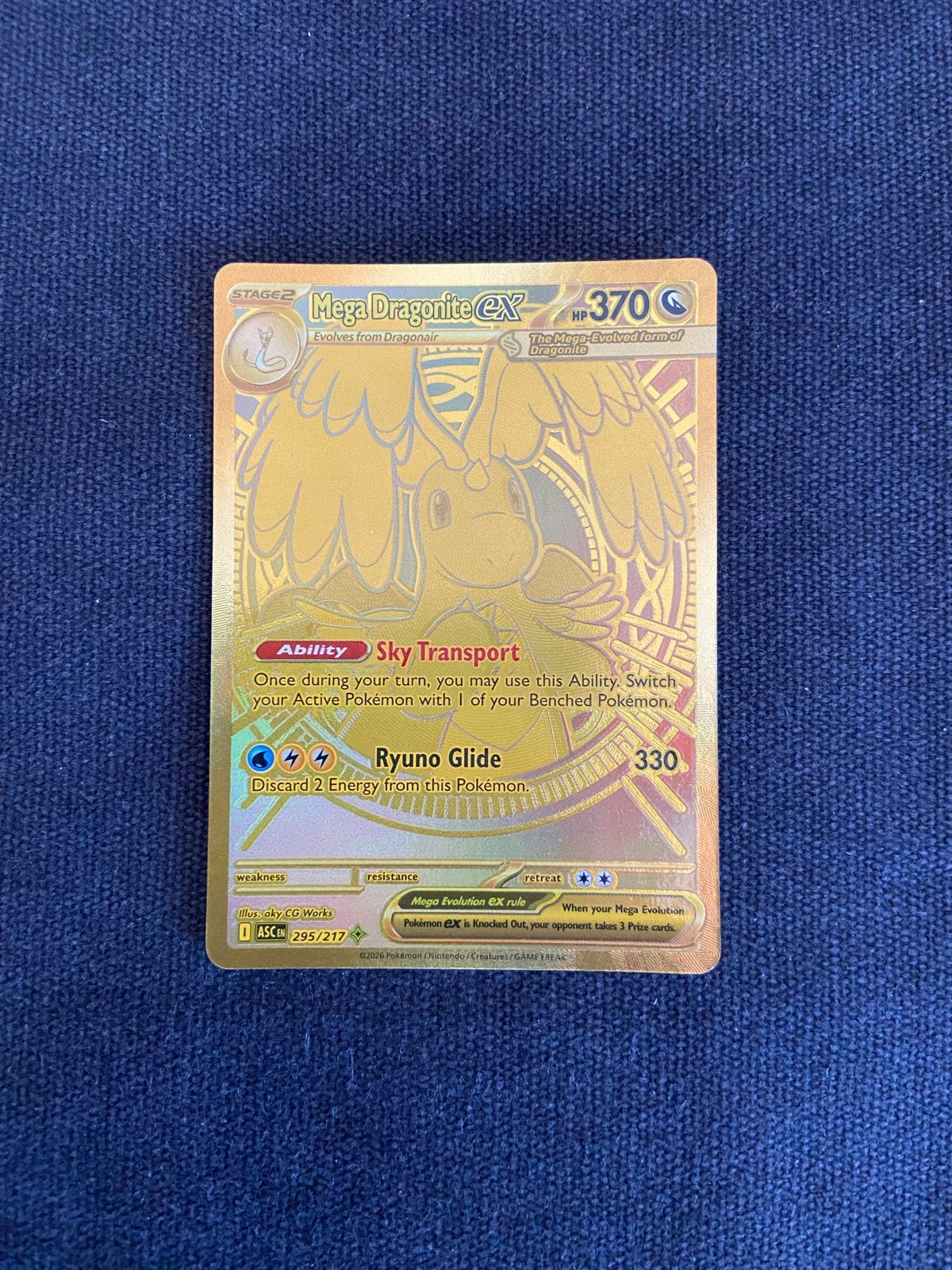 Mega Dragonite EX Pokémon Kaart gold, Hobby en Vrije tijd, Verzamelkaartspellen | Pokémon, Ophalen of Verzenden, Zo goed als nieuw