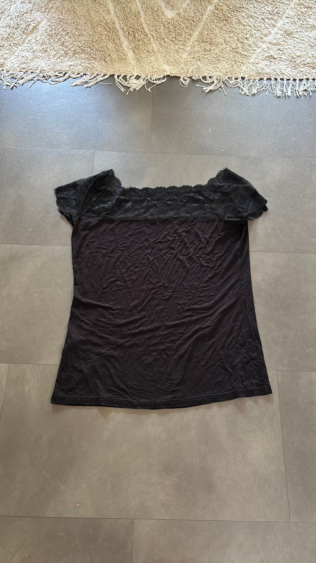 Bonprix kanten top – vermoedelijk maat M/L, ., Zwart, Ophalen of Verzenden, Zo goed als nieuw