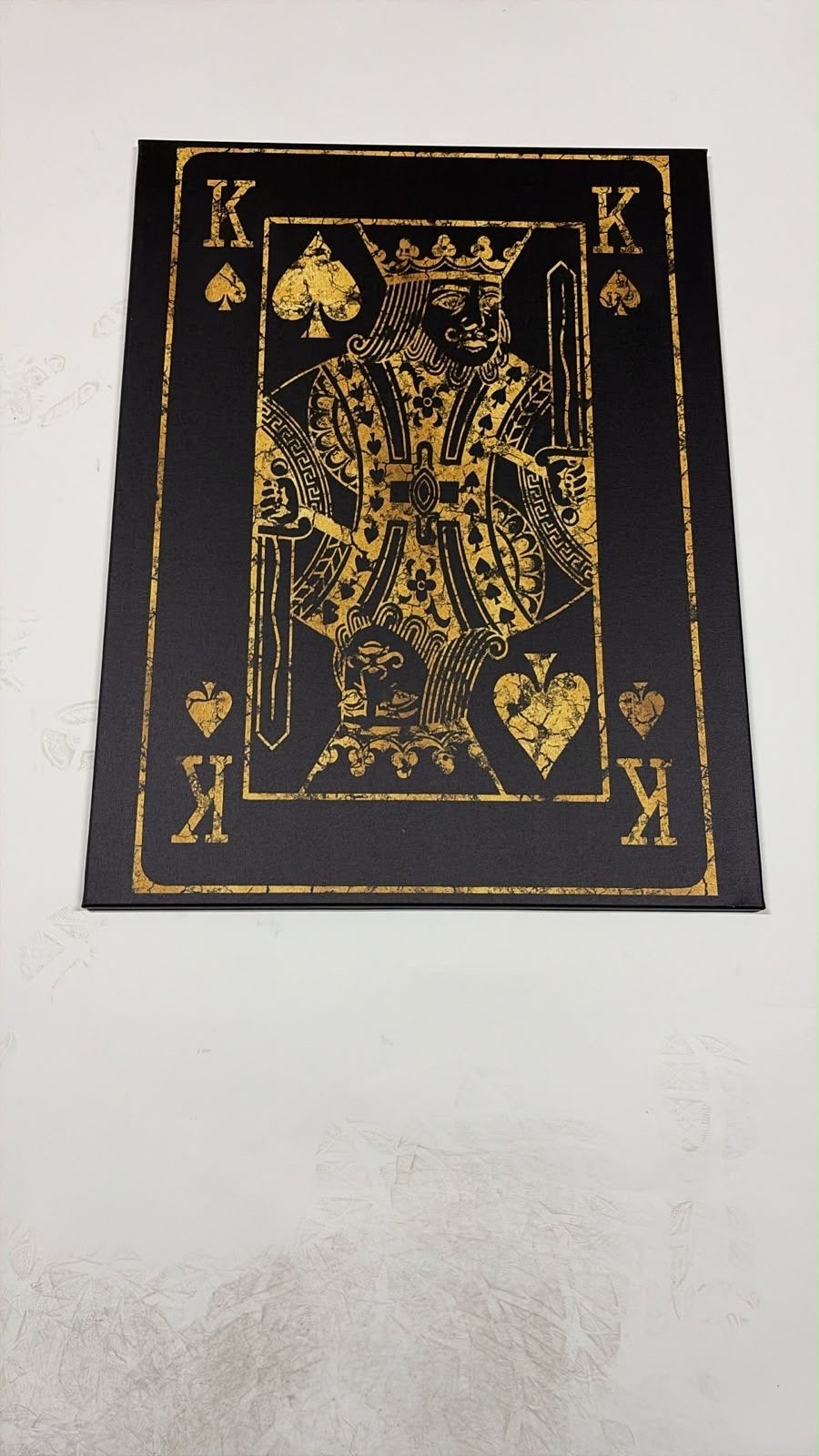 King of Spades Canvas Schilderij - Zwart/Goud 100x80cm, Ophalen of Verzenden, Zo goed als nieuw, Schilderij, 75 tot 100 cm