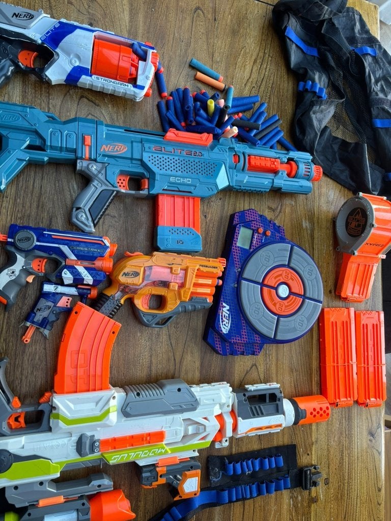 Grote Nerf Blaster Collectie met Accessoires, Ophalen of Verzenden, Gebruikt