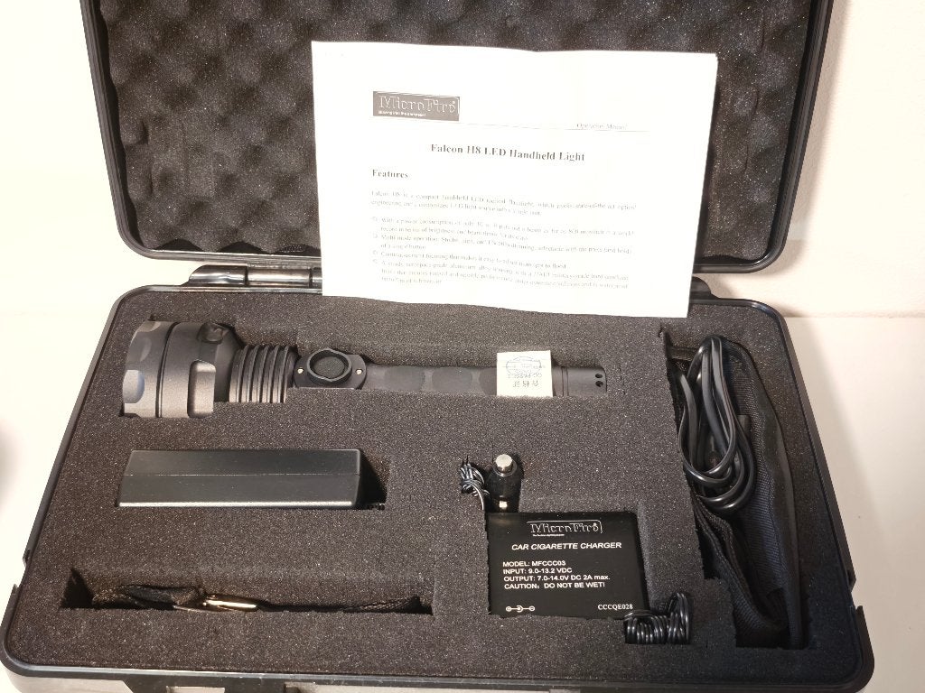 Microfire Excalibur H20 militaire zaklamp, 2km bereik, Verzenden, Zo goed als nieuw, Batterij