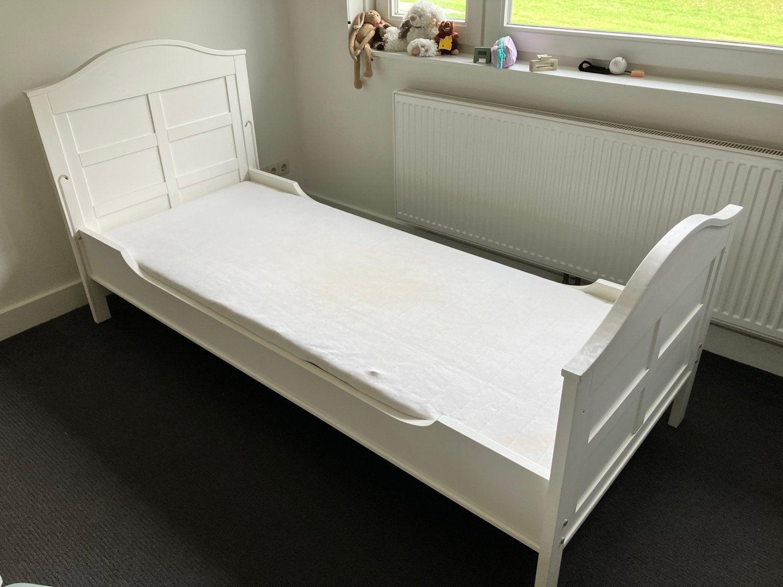 Wit meegroeibed met lattenbodem - 130/200cm, Huis en Inrichting, Ophalen, Eenpersoons, Wit, 200 cm