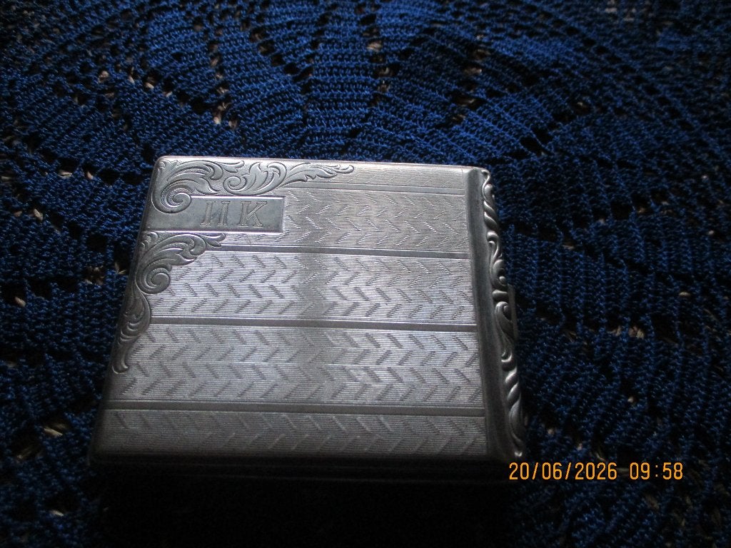 zilveren sicareten doosje zilver m 800* 8/ bij 7/ c.m, Ophalen of Verzenden, Zilver